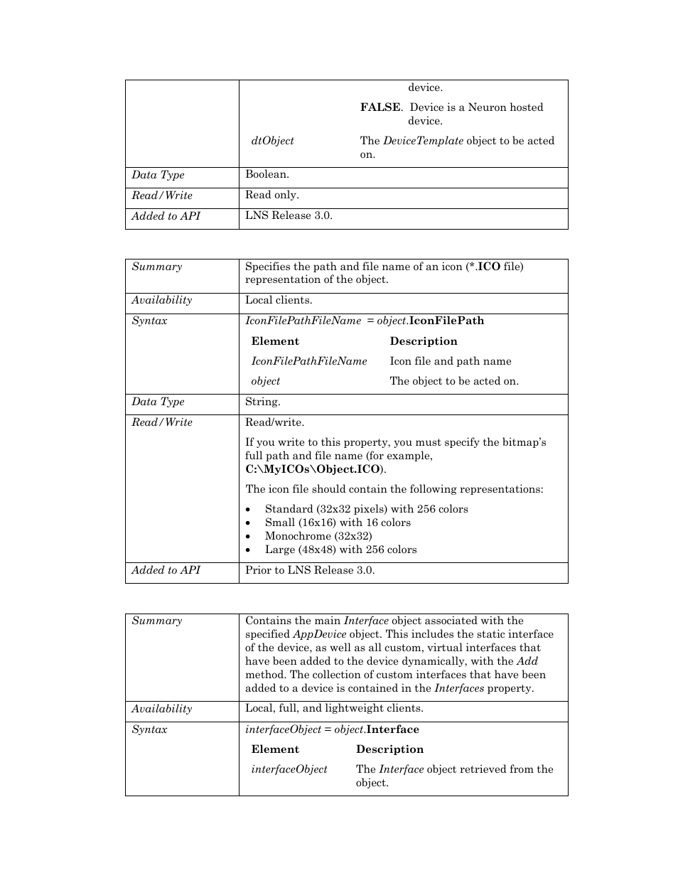 Iconfilepath, Interface | Echelon OpenLNS User Manual | Page 316 / 1081