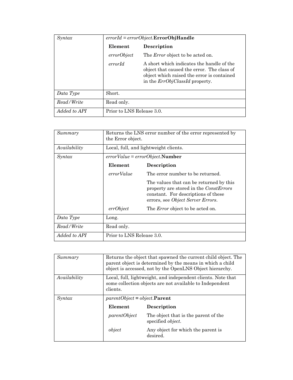 Number, Parent | Echelon OpenLNS User Manual | Page 338 / 1081