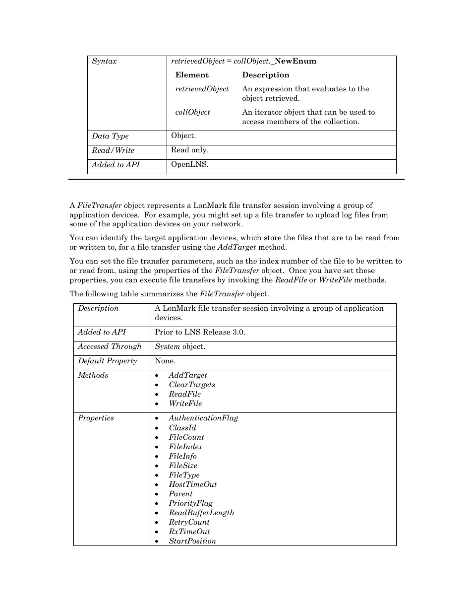 Filetransfer | Echelon OpenLNS User Manual | Page 351 / 1081