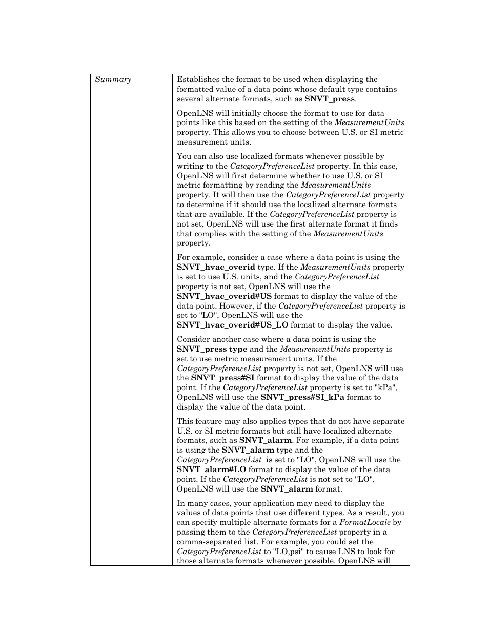 Categorypreferencelist, Categorypreferencelist p | Echelon OpenLNS User Manual | Page 366 / 1081