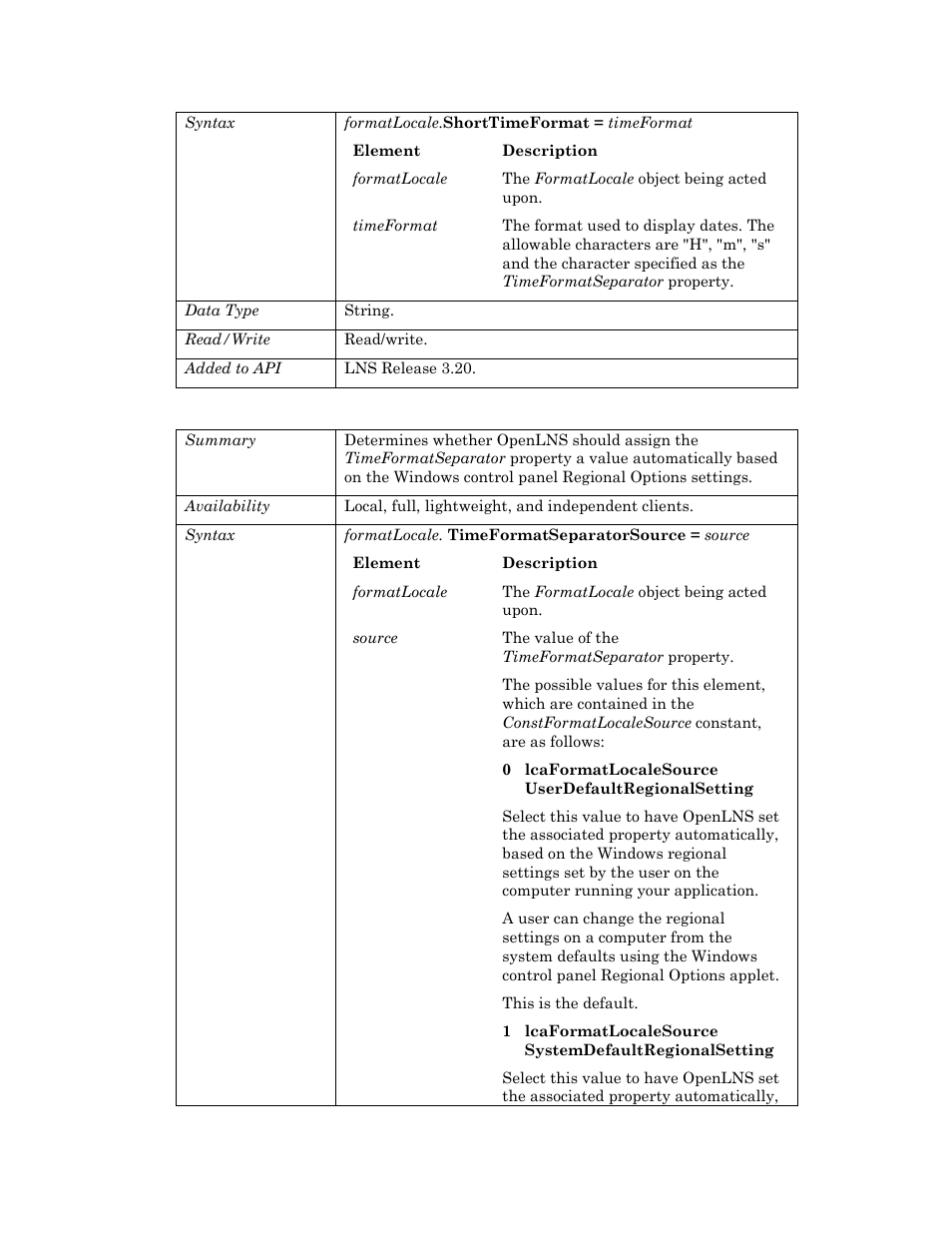 Timeformatseparatorsource | Echelon OpenLNS User Manual | Page 389 / 1081