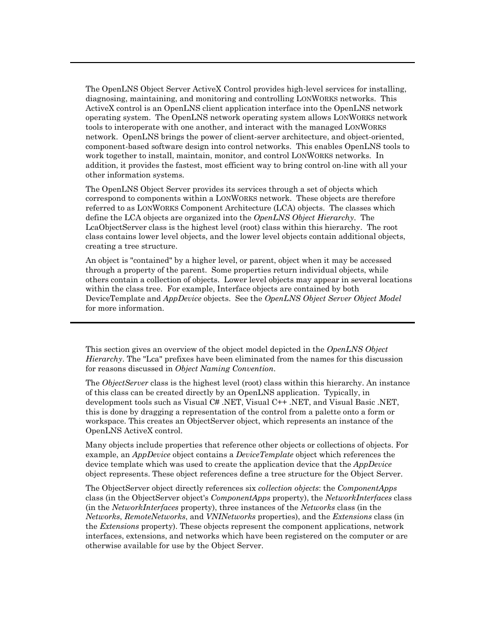 Introduction, Openlns object server object model | Echelon OpenLNS User Manual | Page 39 / 1081