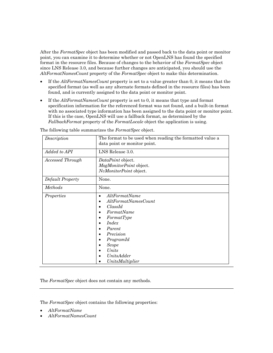 Methods, Properties | Echelon OpenLNS User Manual | Page 397 / 1081