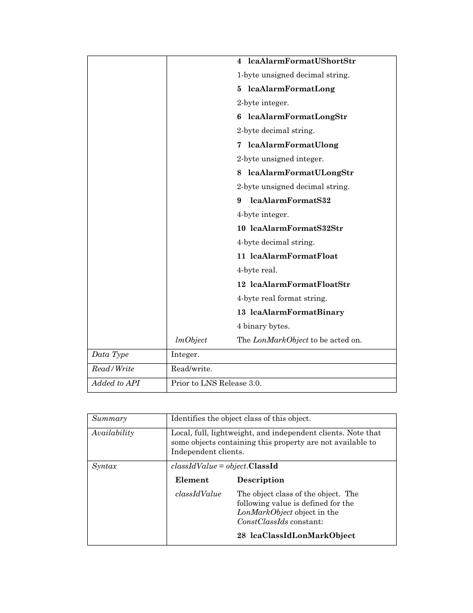 Classid, Componentapps | Echelon OpenLNS User Manual | Page 460 / 1081