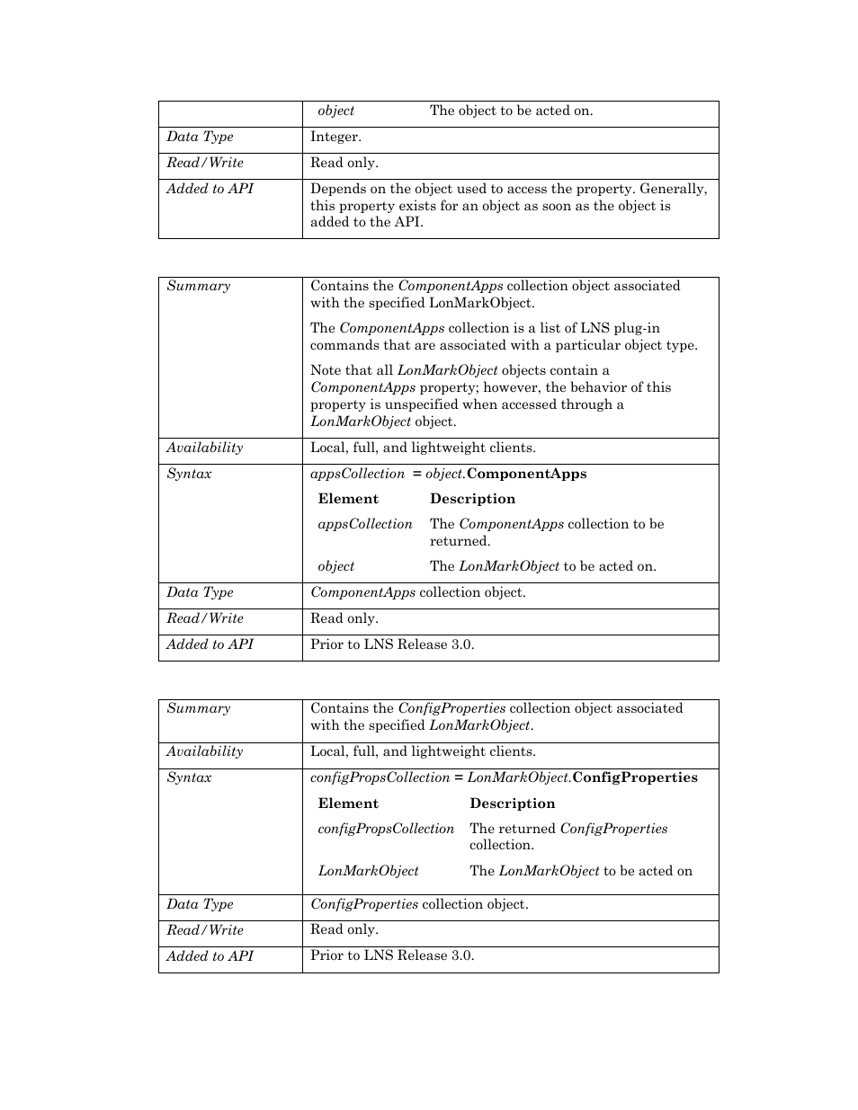 Componentapps, Configproperties | Echelon OpenLNS User Manual | Page 461 / 1081