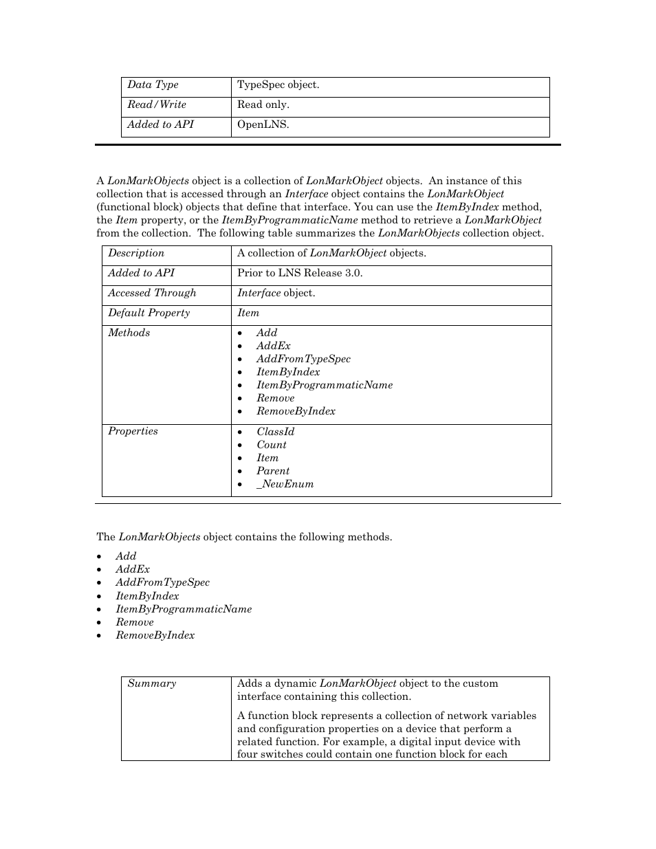 Lonmarkobjects, Methods | Echelon OpenLNS User Manual | Page 478 / 1081