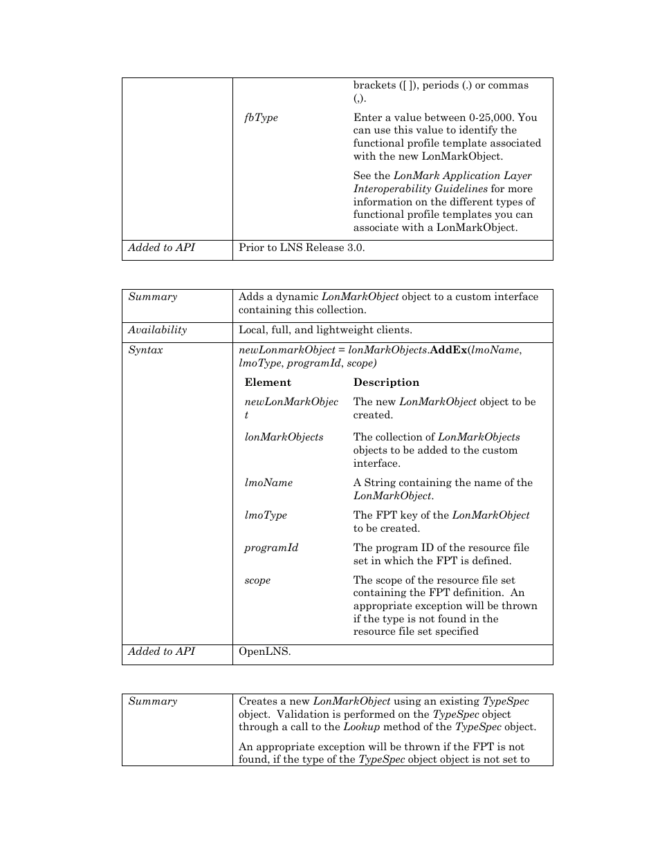 Addex, Addfromtypespec | Echelon OpenLNS User Manual | Page 480 / 1081