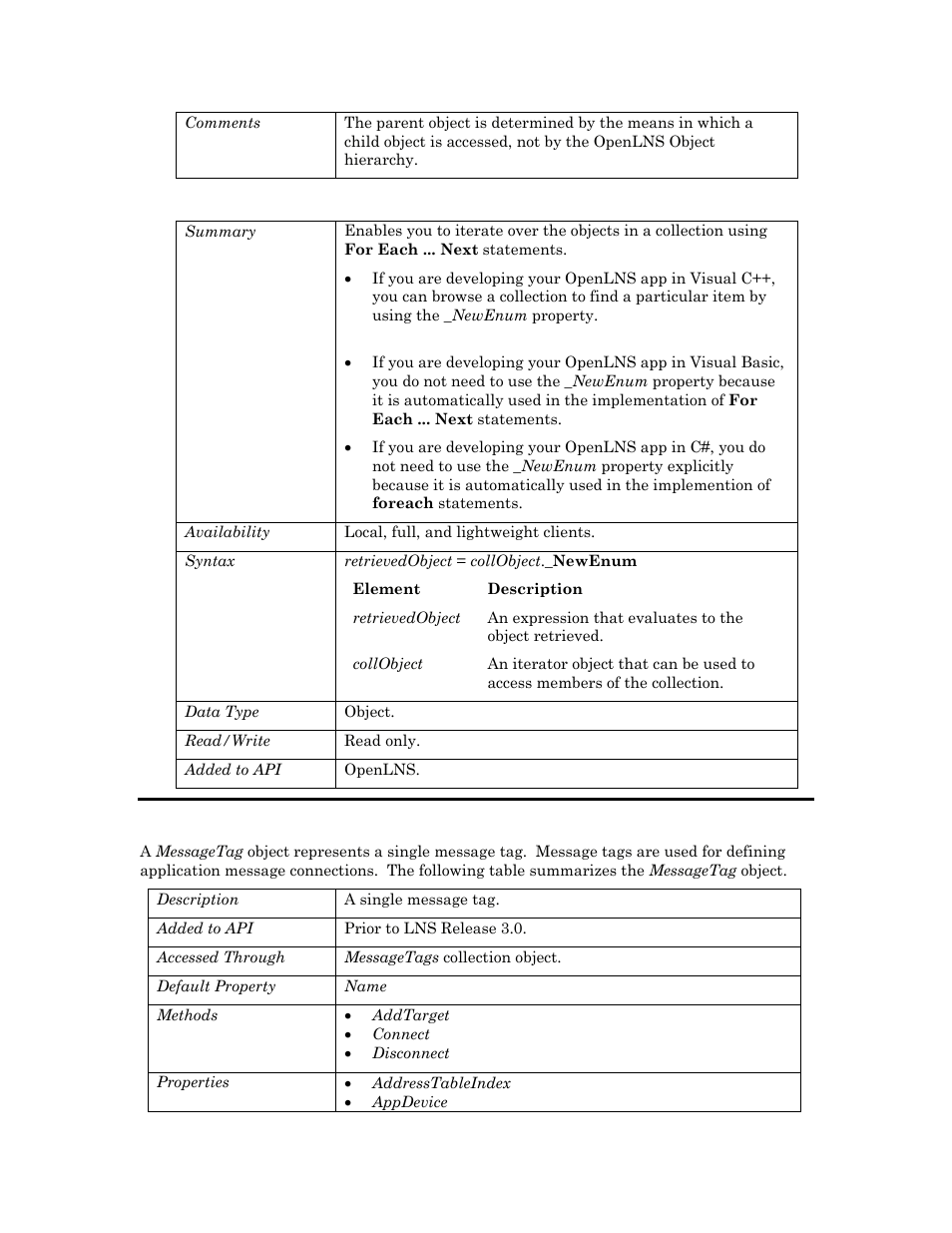 Newenum, Messagetag | Echelon OpenLNS User Manual | Page 486 / 1081