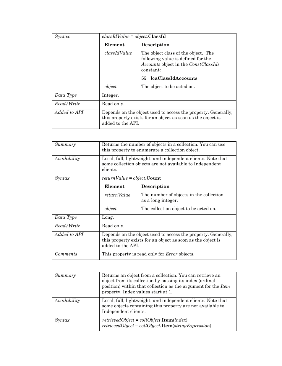 Count, Item | Echelon OpenLNS User Manual | Page 49 / 1081