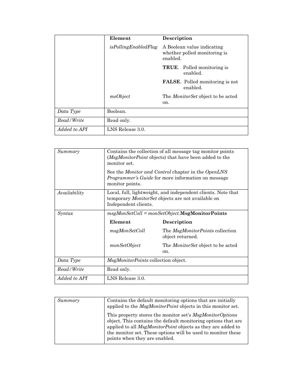 Msgmonitorpoints, Msgoptions | Echelon OpenLNS User Manual | Page 510 / 1081