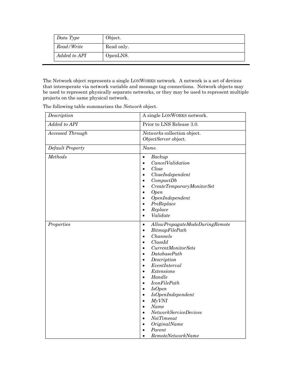 Network, E network | Echelon OpenLNS User Manual | Page 551 / 1081