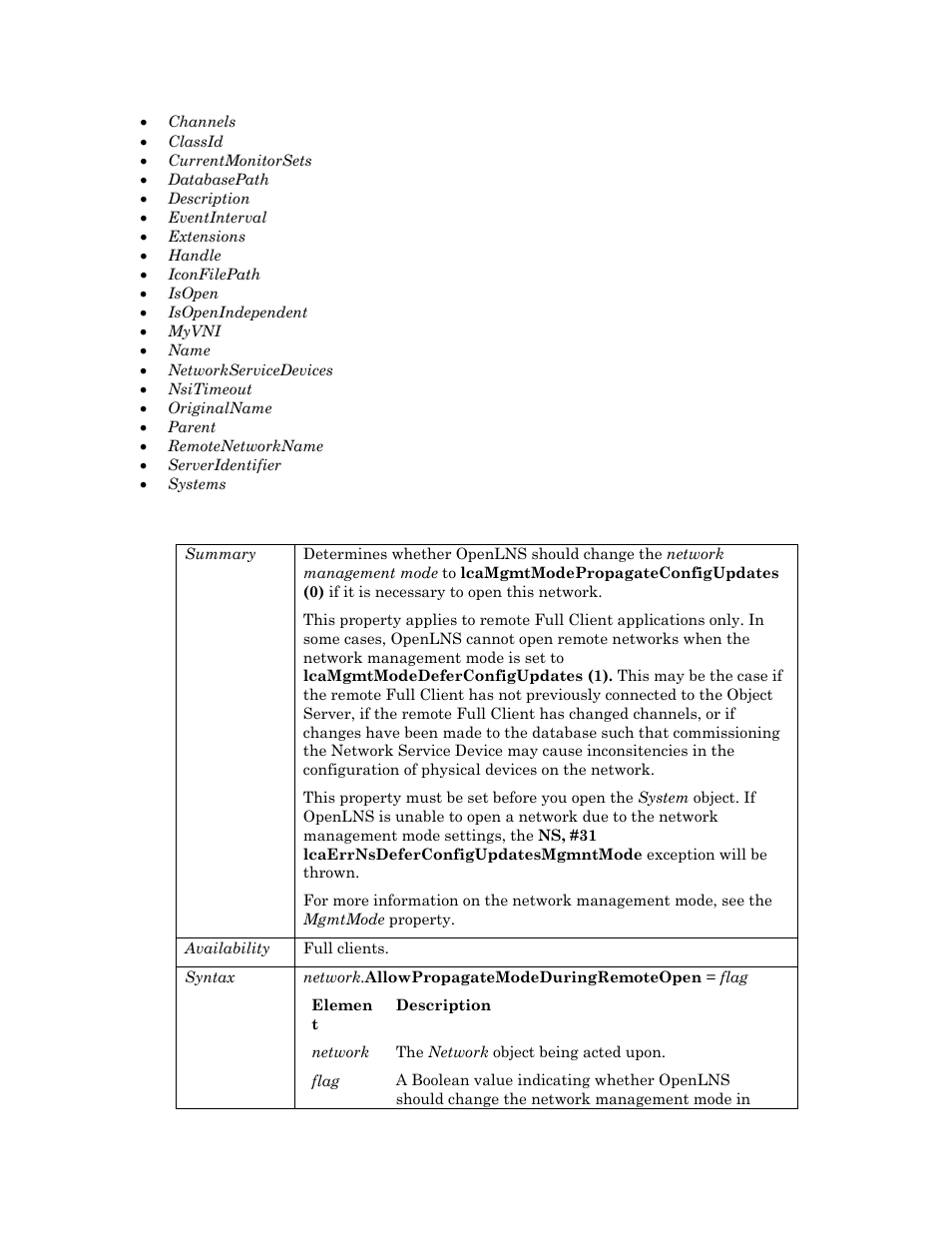 Allowpropagatemodeduringremote | Echelon OpenLNS User Manual | Page 562 / 1081