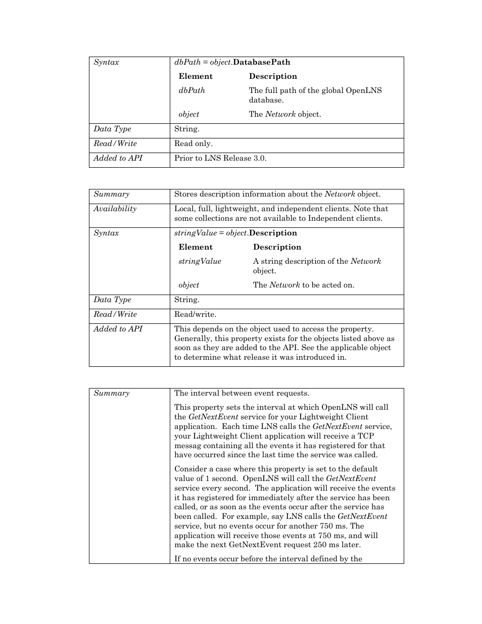 Description, Eventinterval | Echelon OpenLNS User Manual | Page 566 / 1081