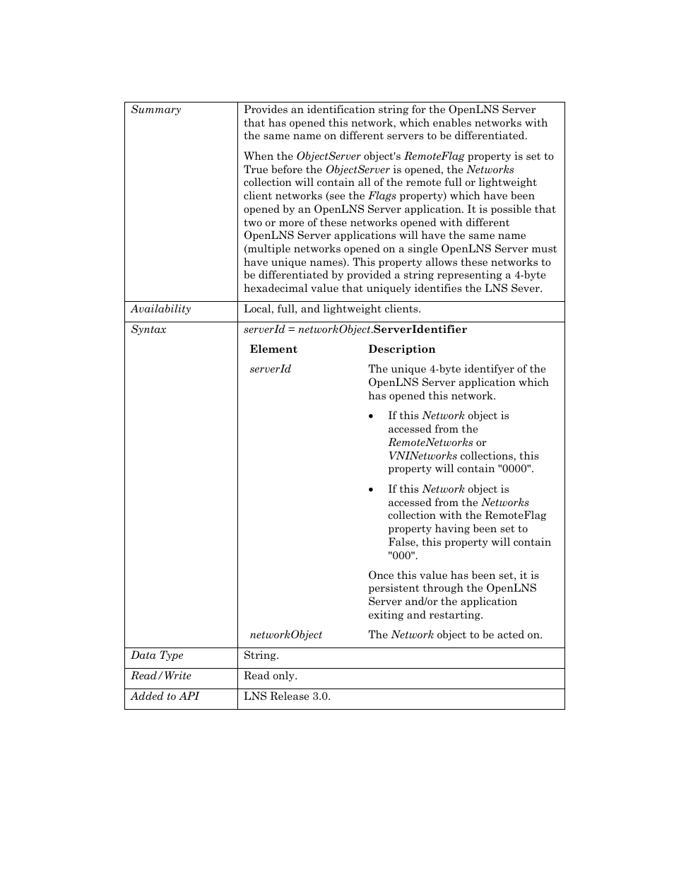 Serveridentifier | Echelon OpenLNS User Manual | Page 574 / 1081