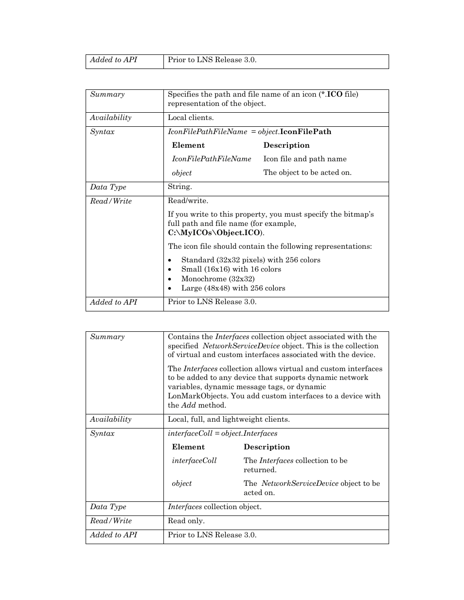 Iconfilepath, Interfaces, Lcansdtype | Echelon OpenLNS User Manual | Page 599 / 1081