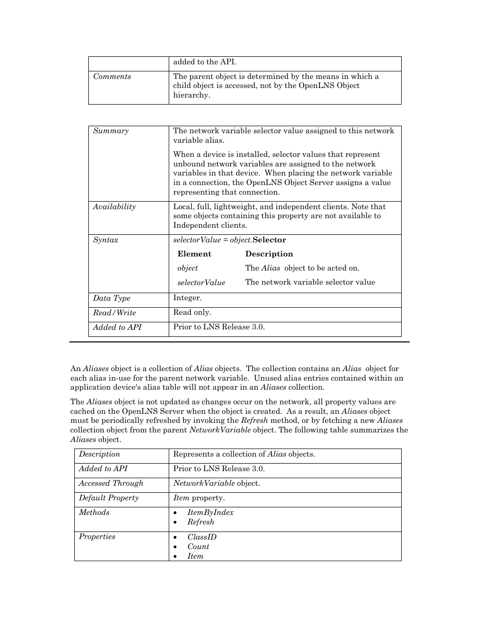 Selector, Aliases, Aliases c | Echelon OpenLNS User Manual | Page 60 / 1081