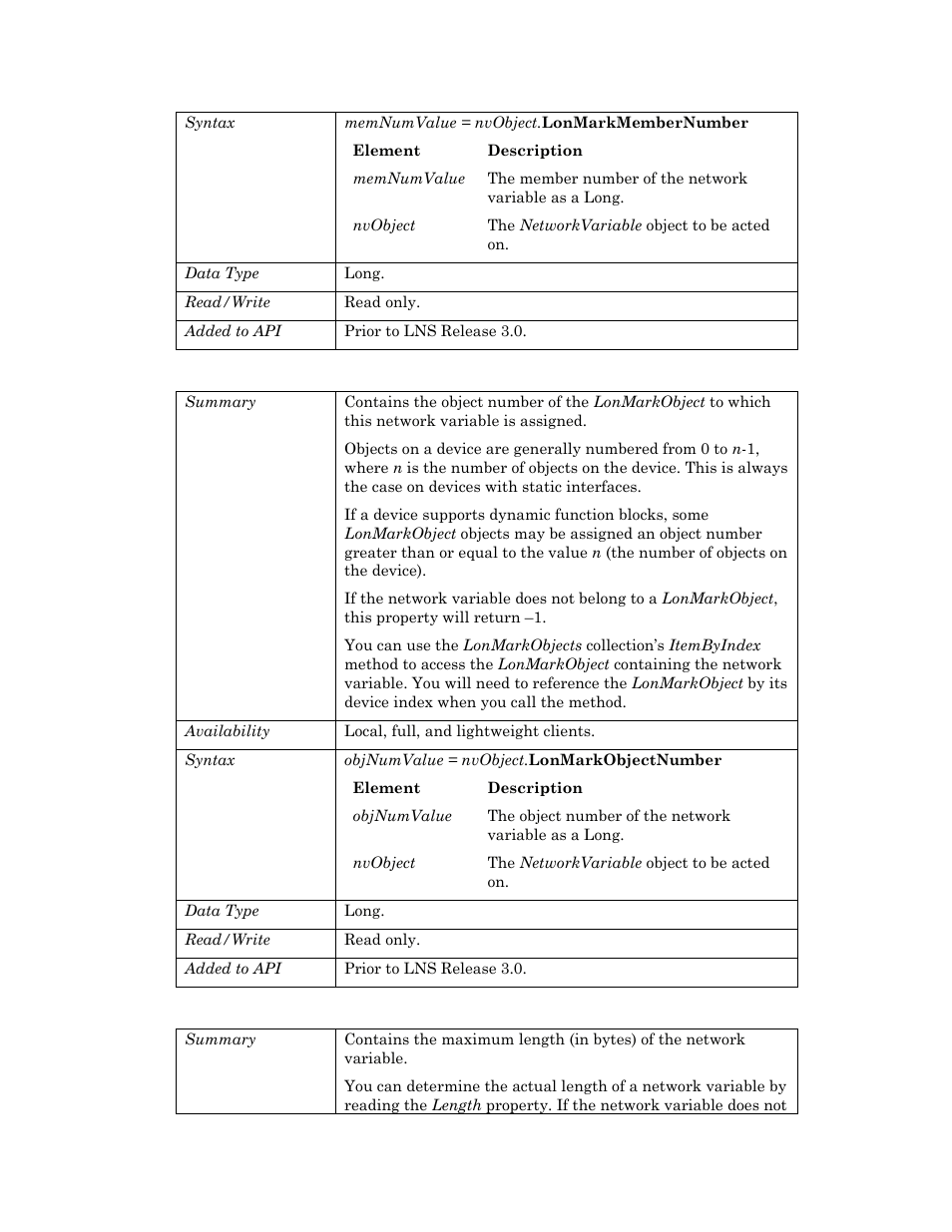 Lonmarkobjectnumber, Maxlength | Echelon OpenLNS User Manual | Page 643 / 1081