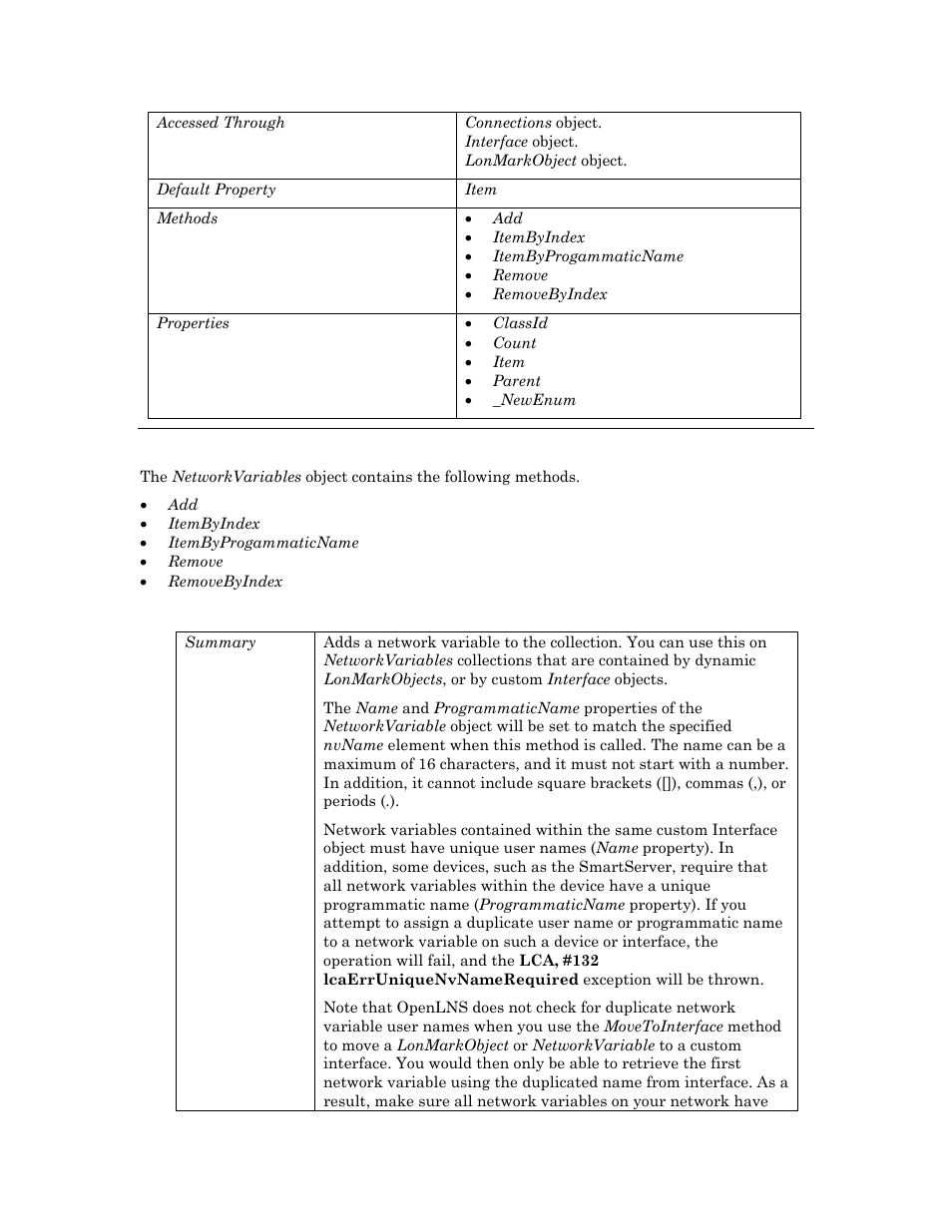 Methods | Echelon OpenLNS User Manual | Page 656 / 1081