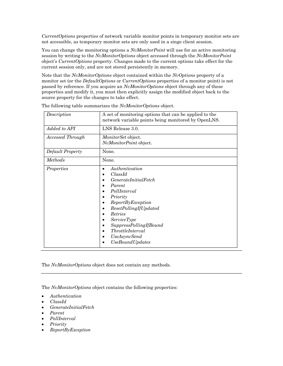 Methods, Properties | Echelon OpenLNS User Manual | Page 666 / 1081