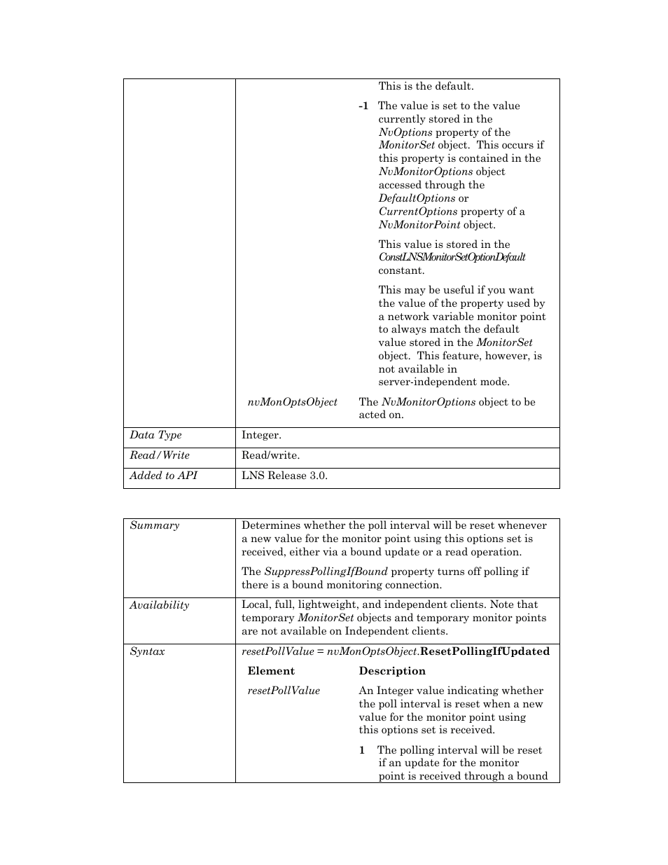 Resetpollingifupdated | Echelon OpenLNS User Manual | Page 672 / 1081