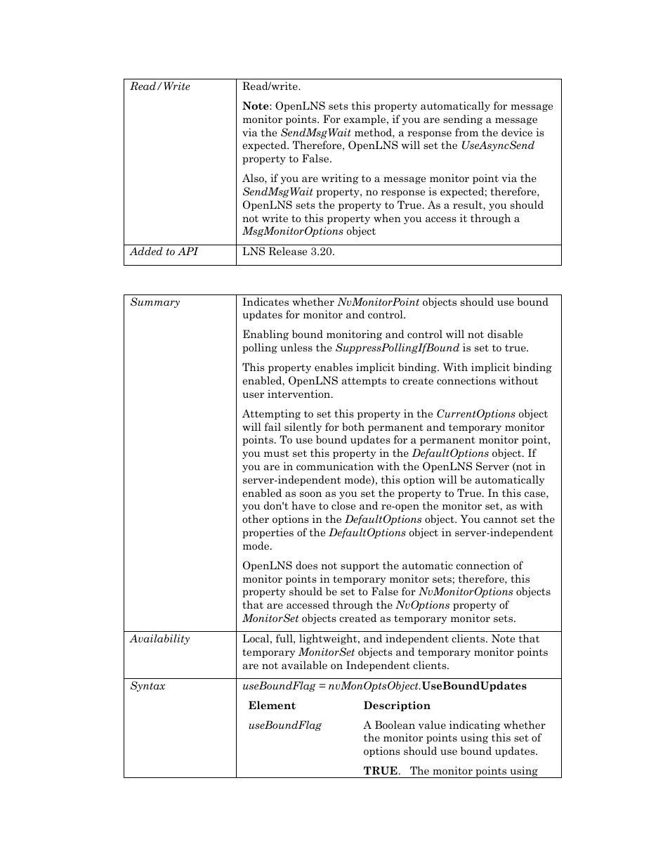 Useboundupdates | Echelon OpenLNS User Manual | Page 680 / 1081