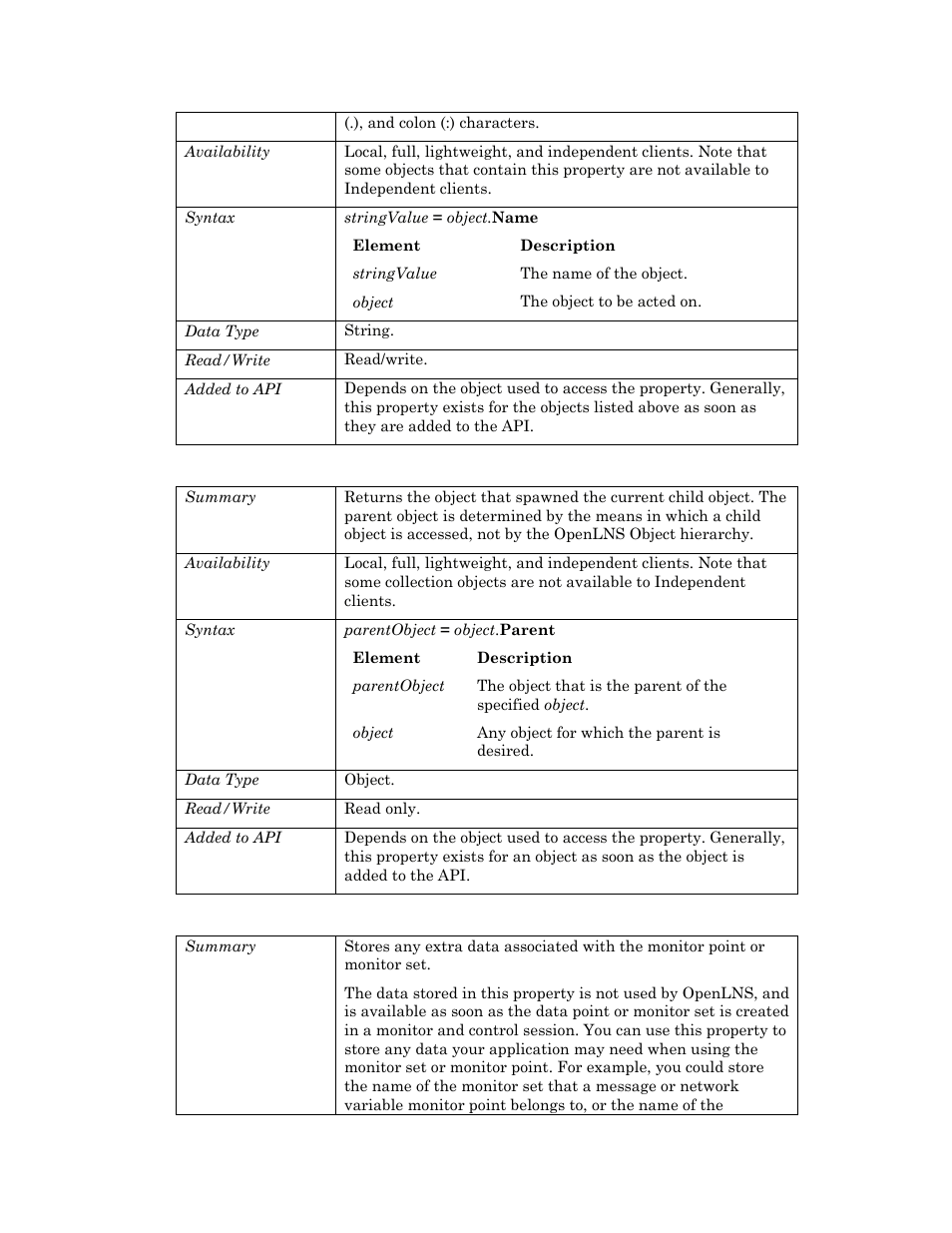 Parent | Echelon OpenLNS User Manual | Page 689 / 1081