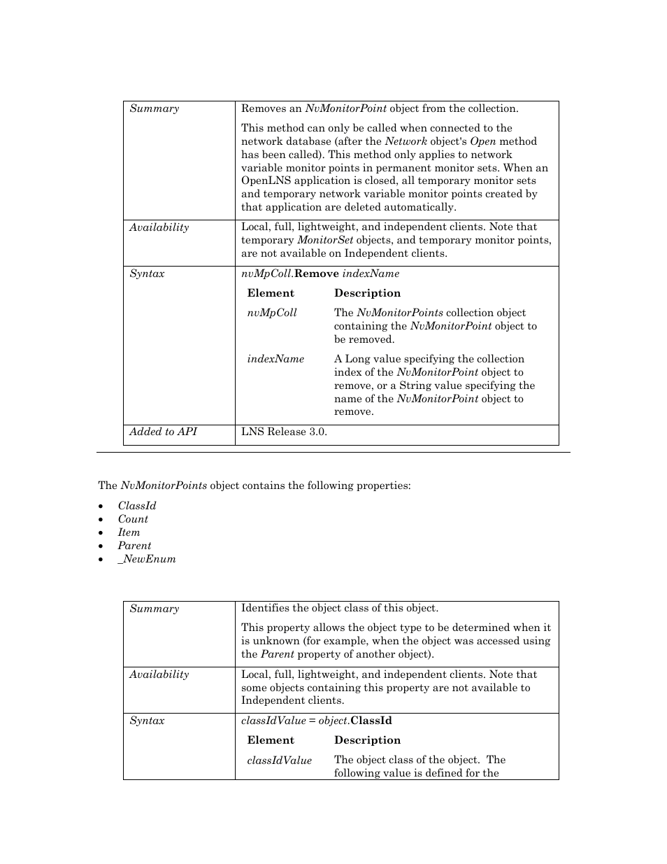 Remove, Properties, Classid | Echelon OpenLNS User Manual | Page 696 / 1081