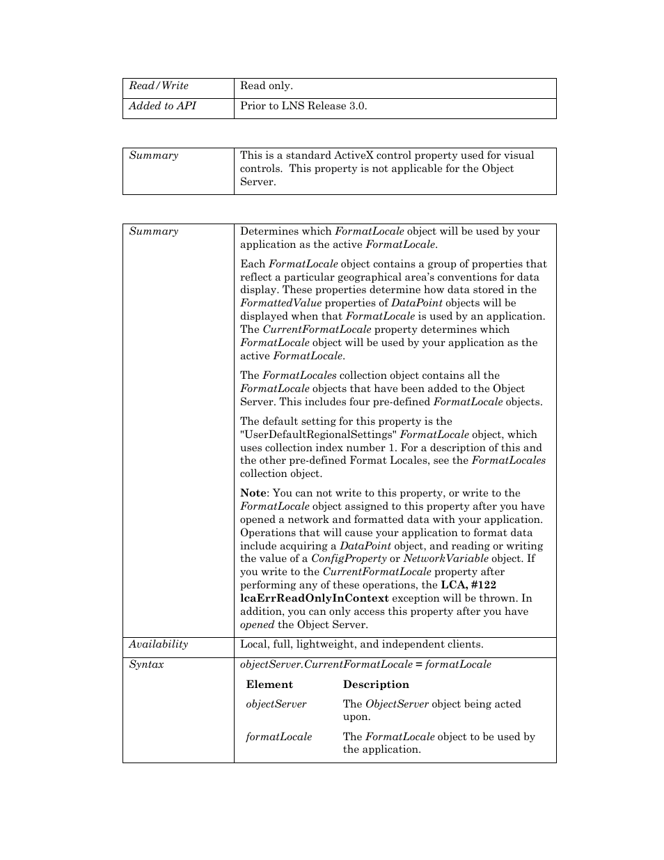 Container, Currentformatlocale, Currentformatlocale p | Echelon OpenLNS User Manual | Page 713 / 1081