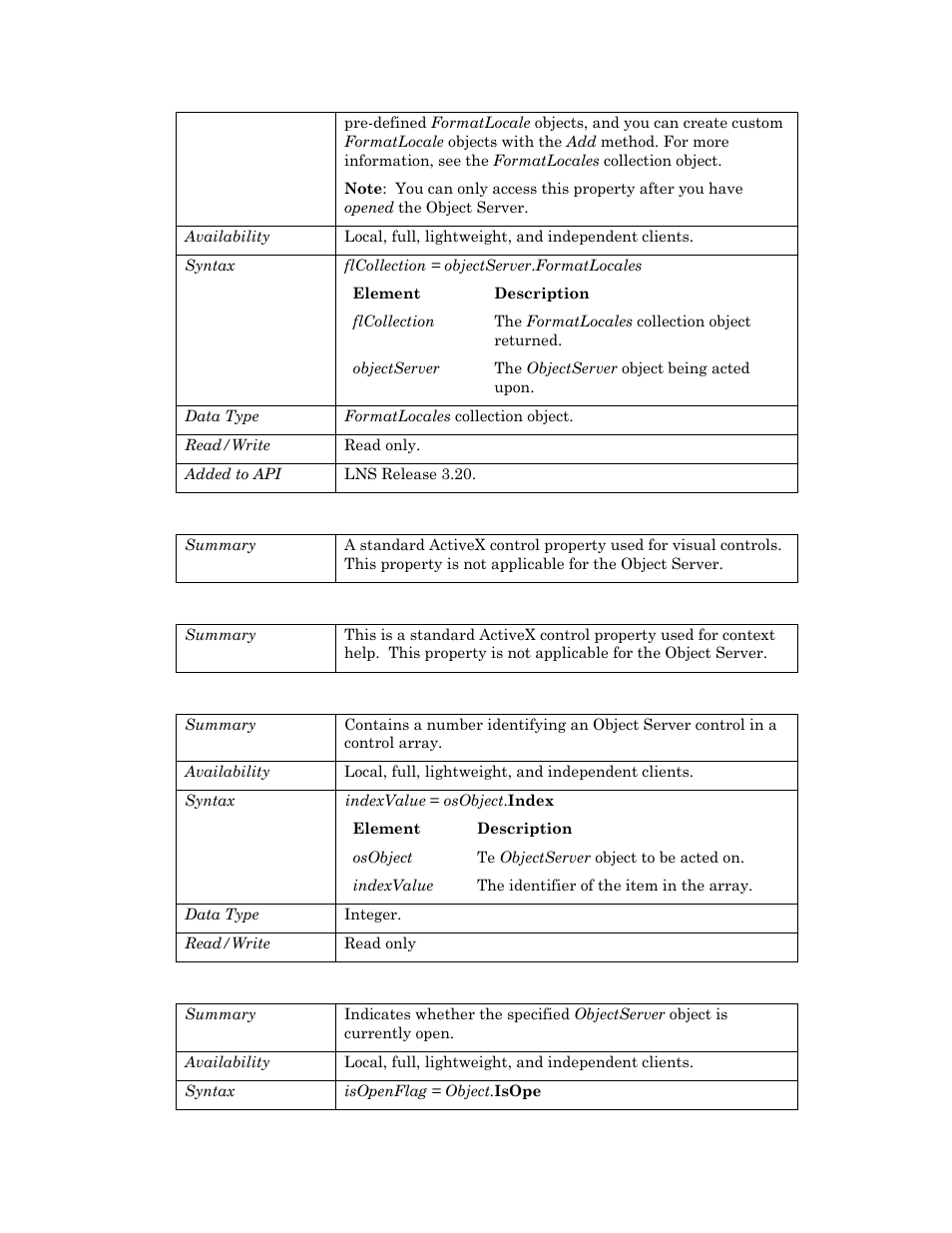 Height, Helpcontextid, Index | Isopen | Echelon OpenLNS User Manual | Page 718 / 1081