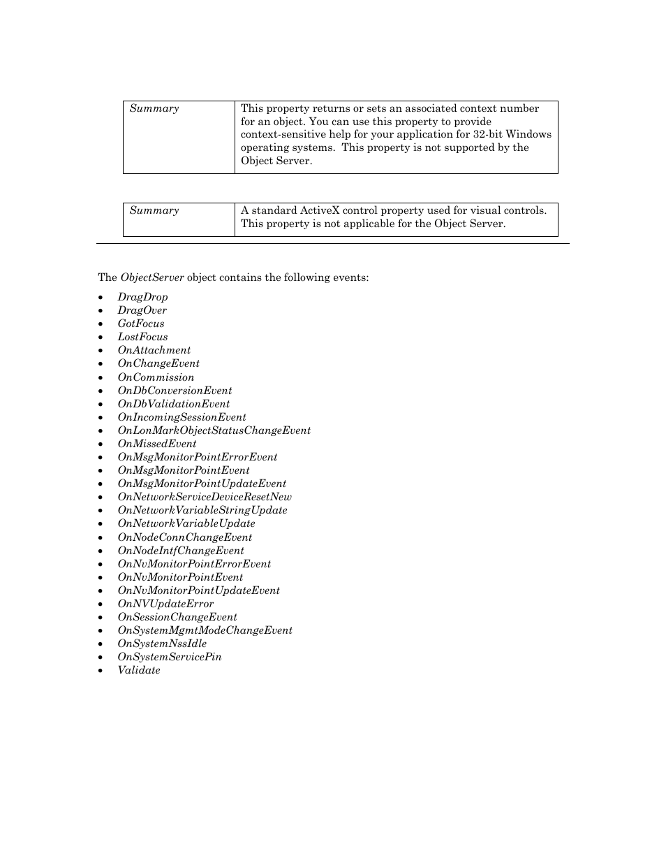 Whatsthishelpid, Width, Events | Echelon OpenLNS User Manual | Page 728 / 1081