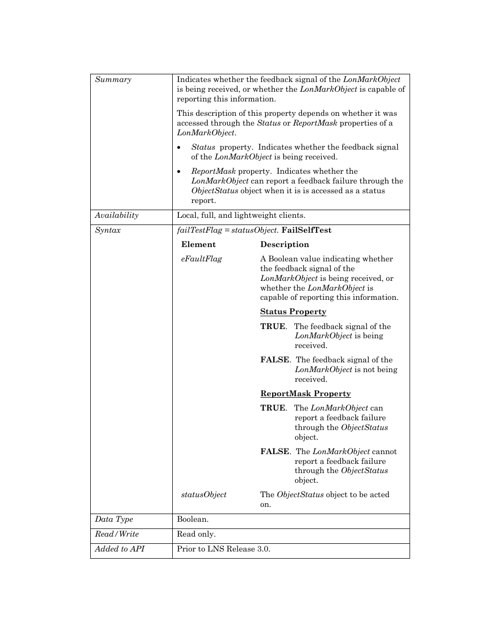 Feedbackfailure | Echelon OpenLNS User Manual | Page 772 / 1081