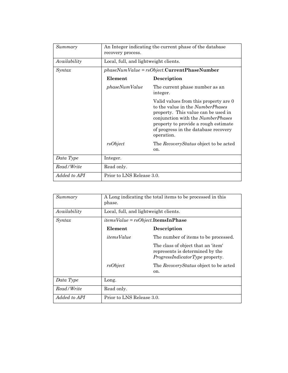 Currentphasenumber, Itemsinphase | Echelon OpenLNS User Manual | Page 797 / 1081