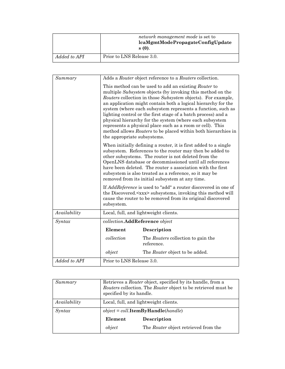 Addreference, Itembyhandle | Echelon OpenLNS User Manual | Page 834 / 1081