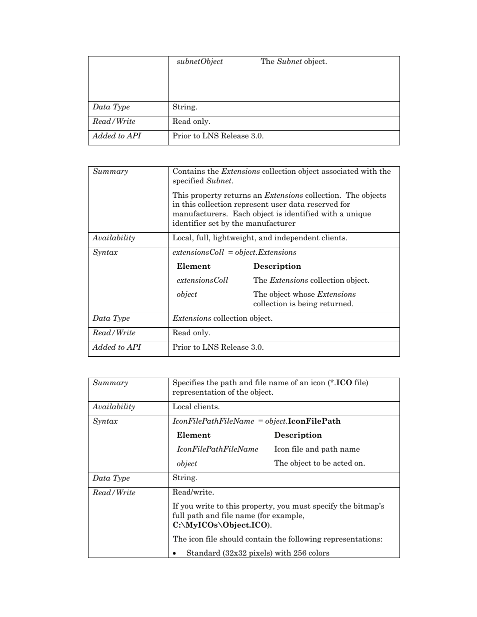 Extensions, Iconfilepath | Echelon OpenLNS User Manual | Page 859 / 1081