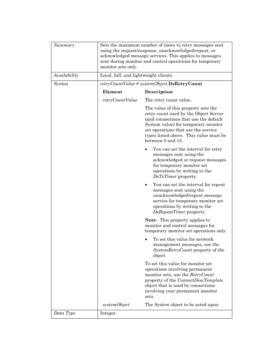 Dsretrycount, E dsretrycount | Echelon OpenLNS User Manual | Page 924 / 1081