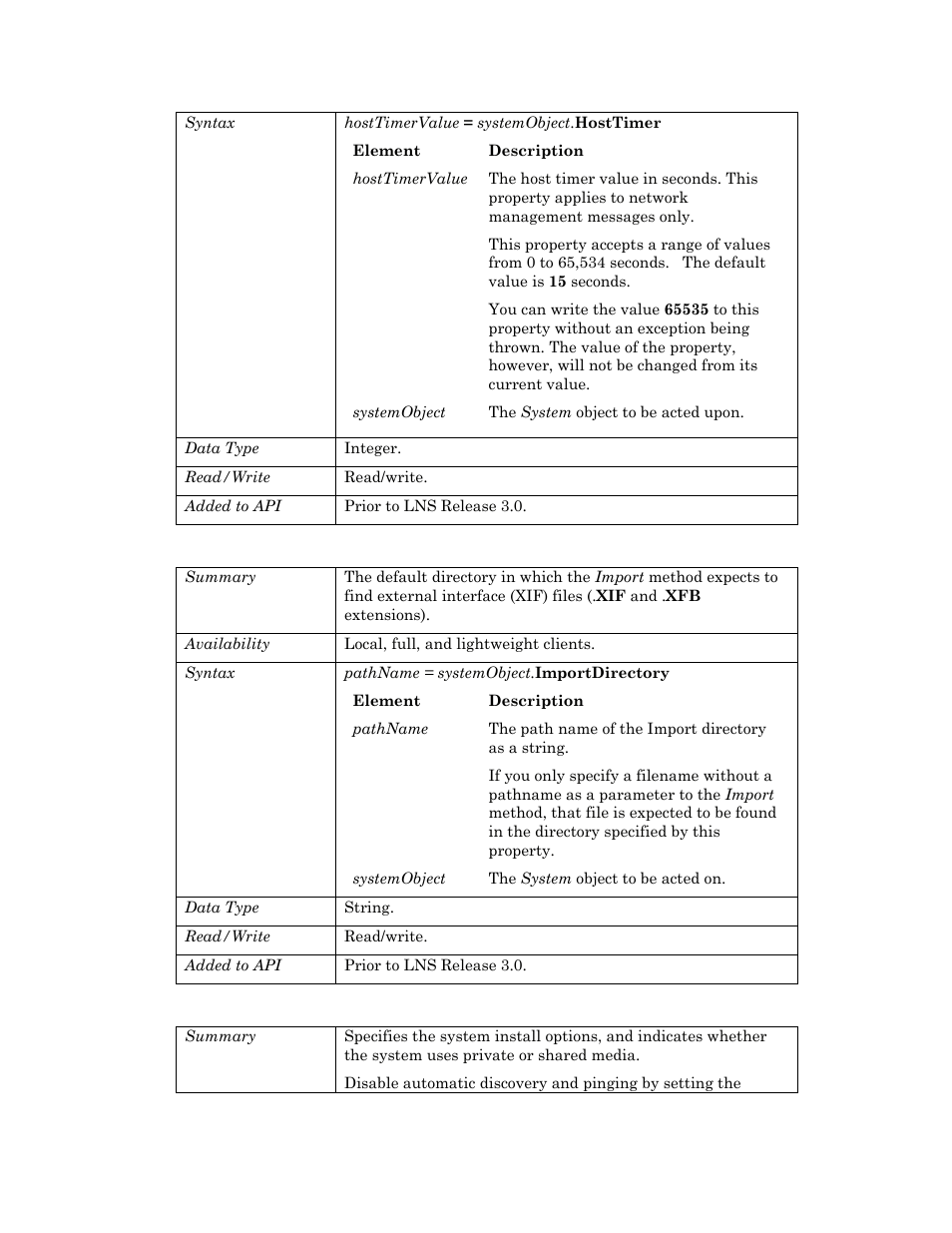 Importdirectory, Installoptions | Echelon OpenLNS User Manual | Page 928 / 1081