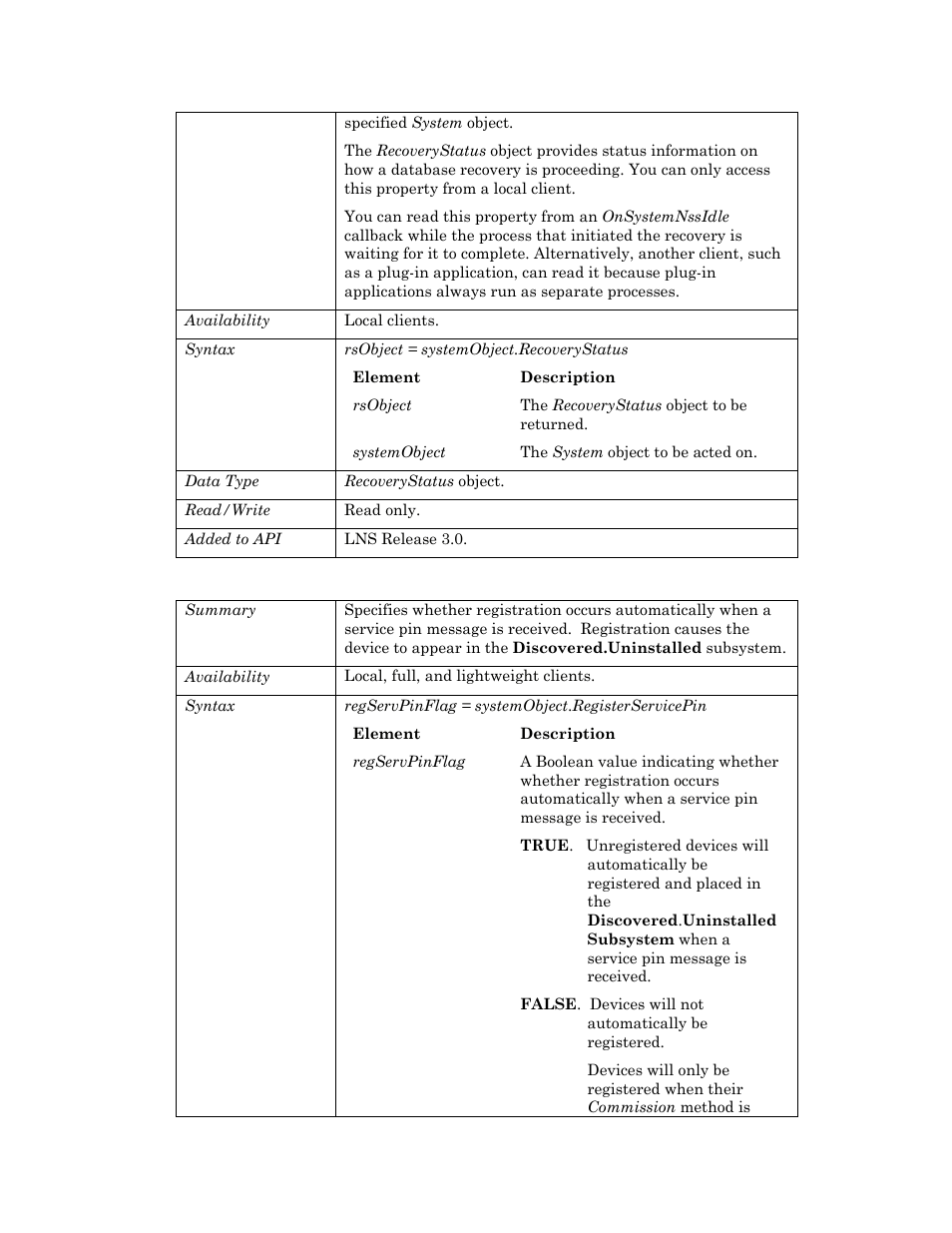 Registerservicepin, S registerservicepin | Echelon OpenLNS User Manual | Page 939 / 1081