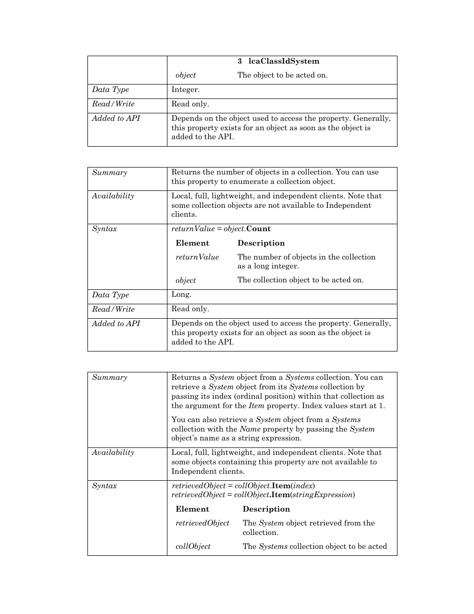 Count, Item | Echelon OpenLNS User Manual | Page 954 / 1081