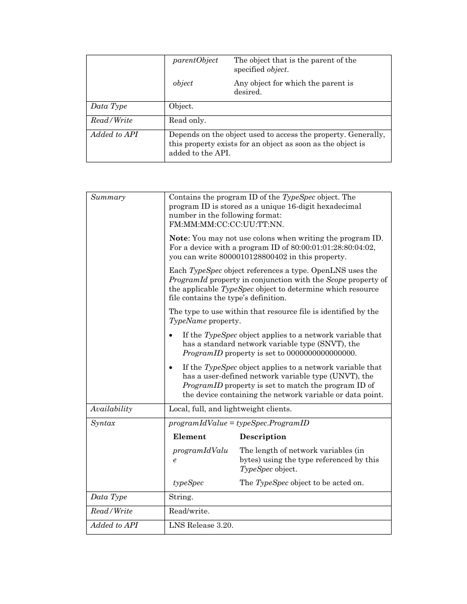 Programid | Echelon OpenLNS User Manual | Page 978 / 1081