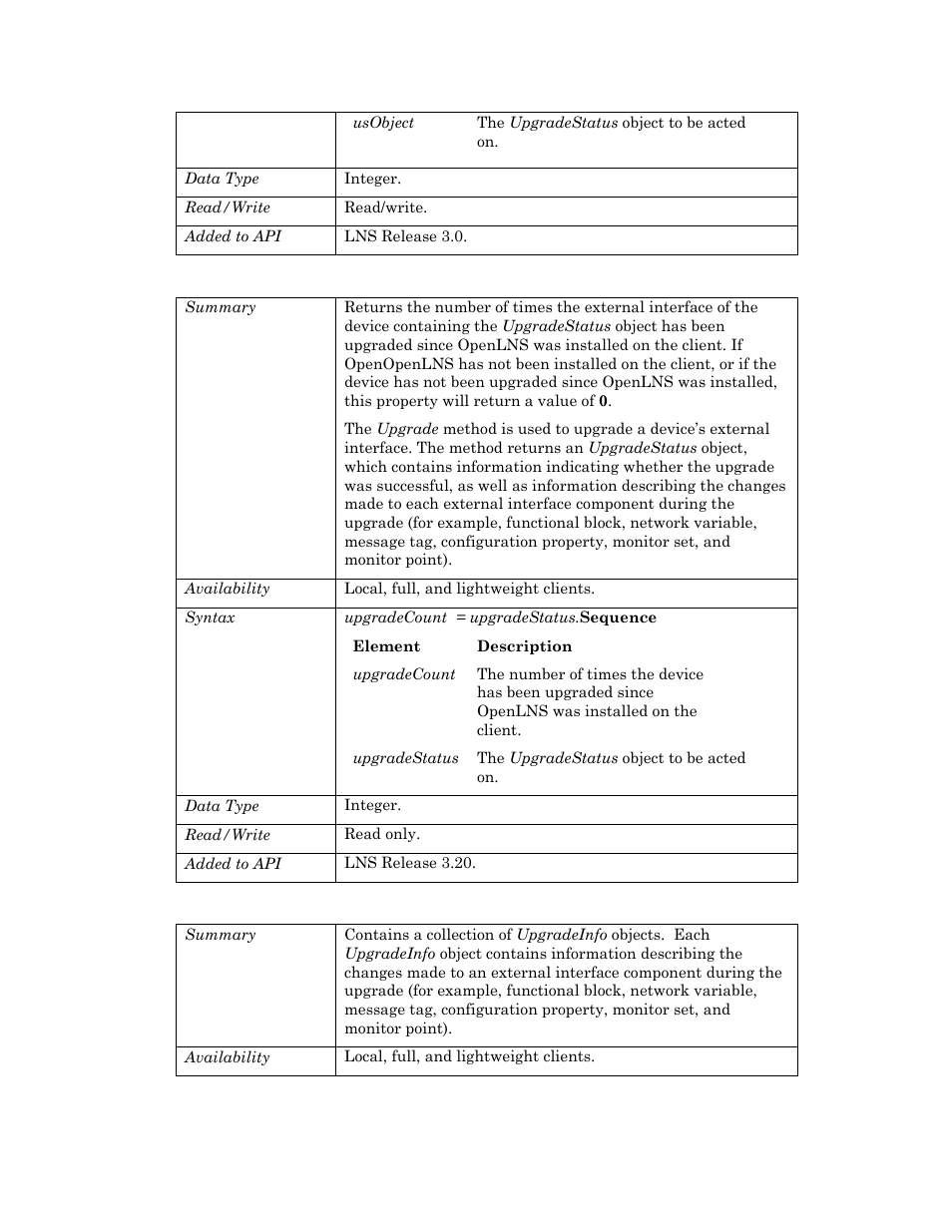 Sequence, Uprgradeinfos, Upgradeinfos | Upgradinfos | Echelon OpenLNS User Manual | Page 997 / 1081