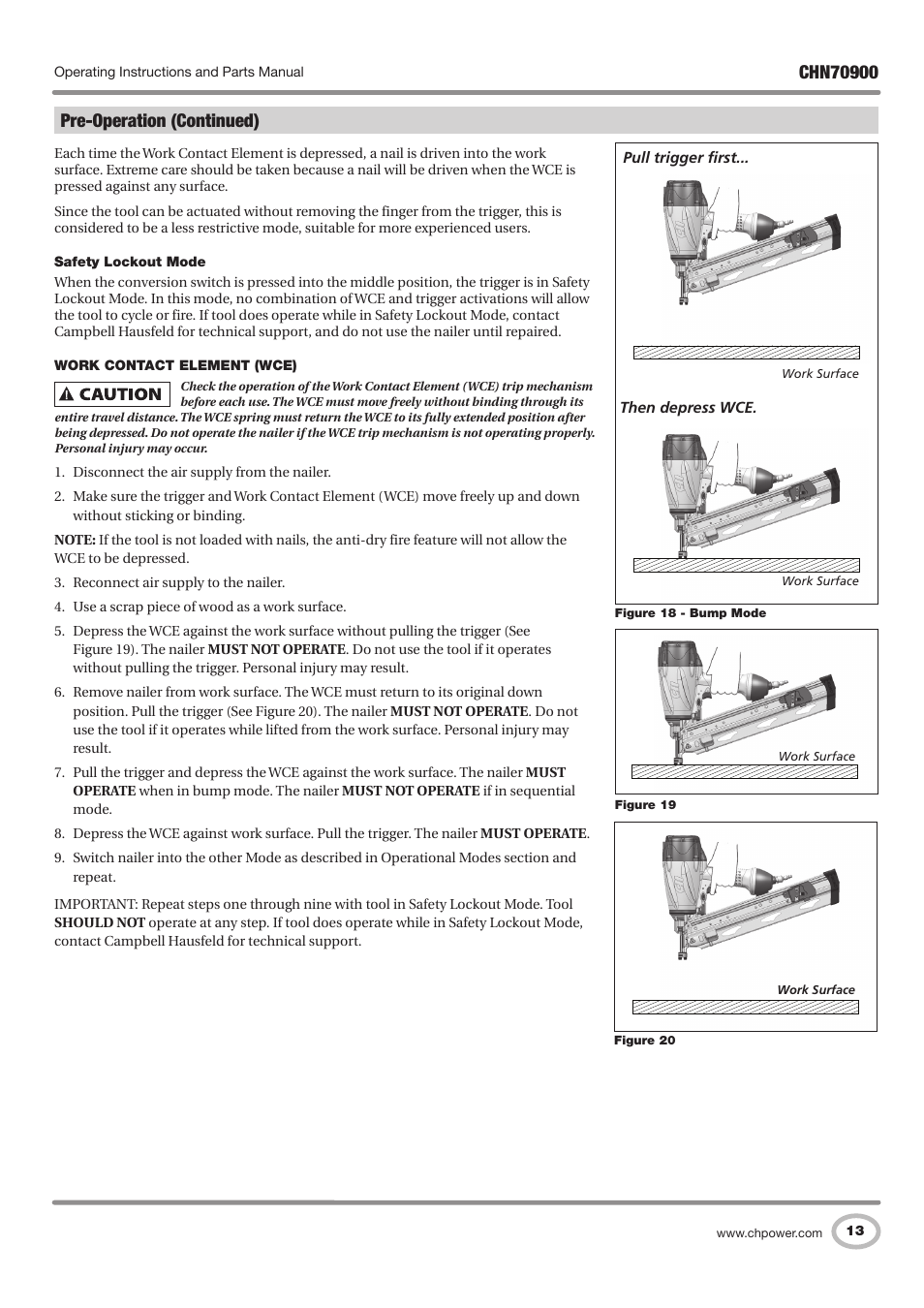 Pre-operation (continued) | Campbell Hausfeld CHN70900 User Manual | Page 13 / 60