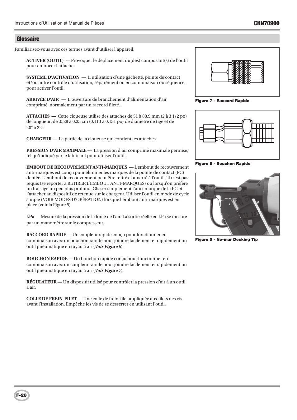 Glossaire | Campbell Hausfeld CHN70900 User Manual | Page 28 / 60