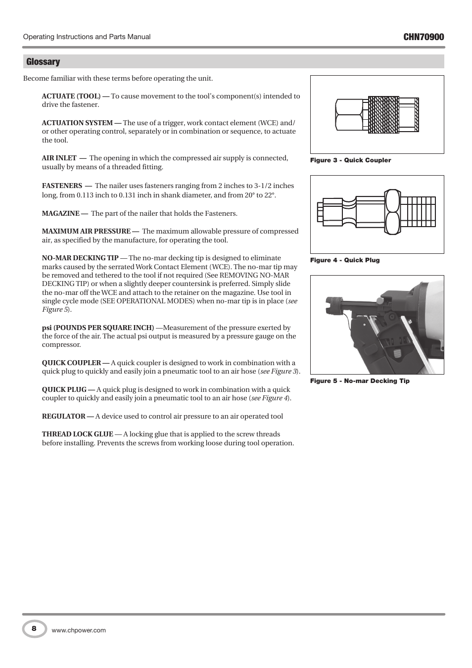 Glossary | Campbell Hausfeld CHN70900 User Manual | Page 8 / 60