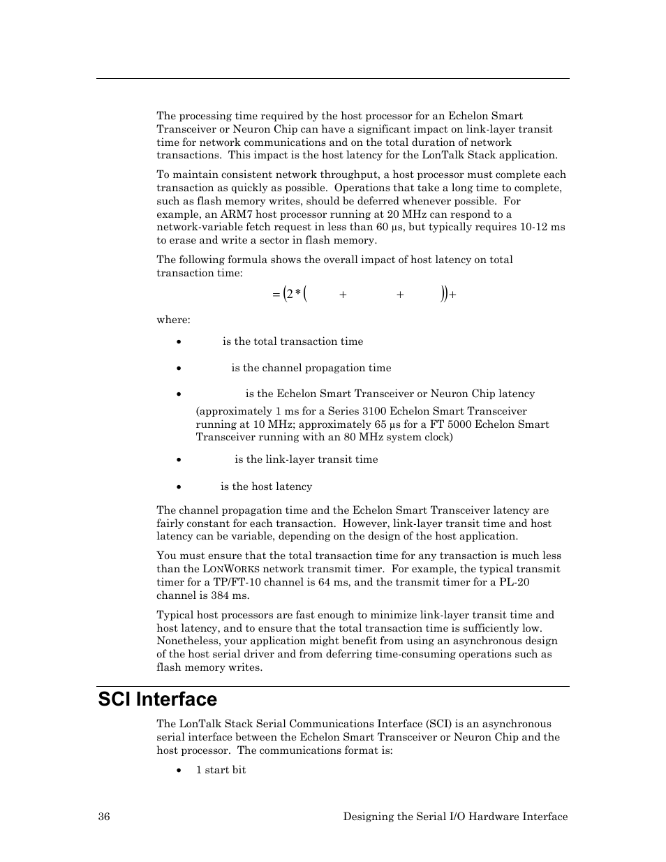 Host latency considerations, Sci interface | Echelon LonTal Stack User Manual | Page 48 / 247
