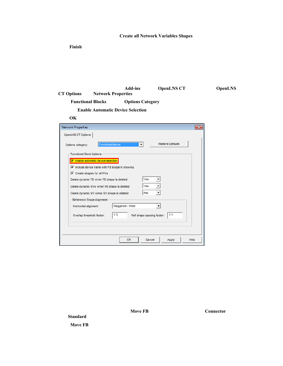 Using automatic device selection, Reassigning a functional block | Echelon OpenLNS Commissioning Tool User Manual | Page 101 / 393