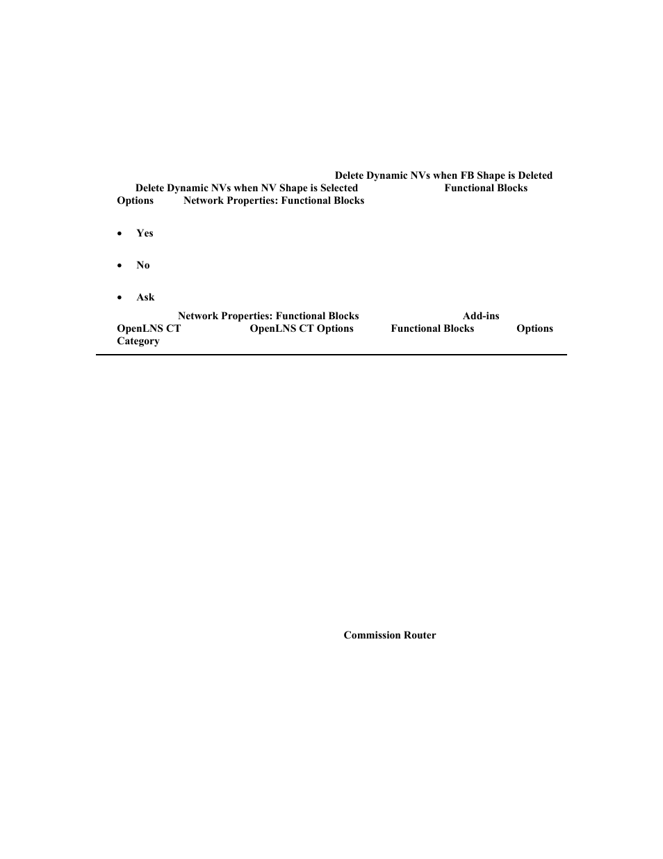 Deleting dynamic network variables, Creating a router | Echelon OpenLNS Commissioning Tool User Manual | Page 117 / 393