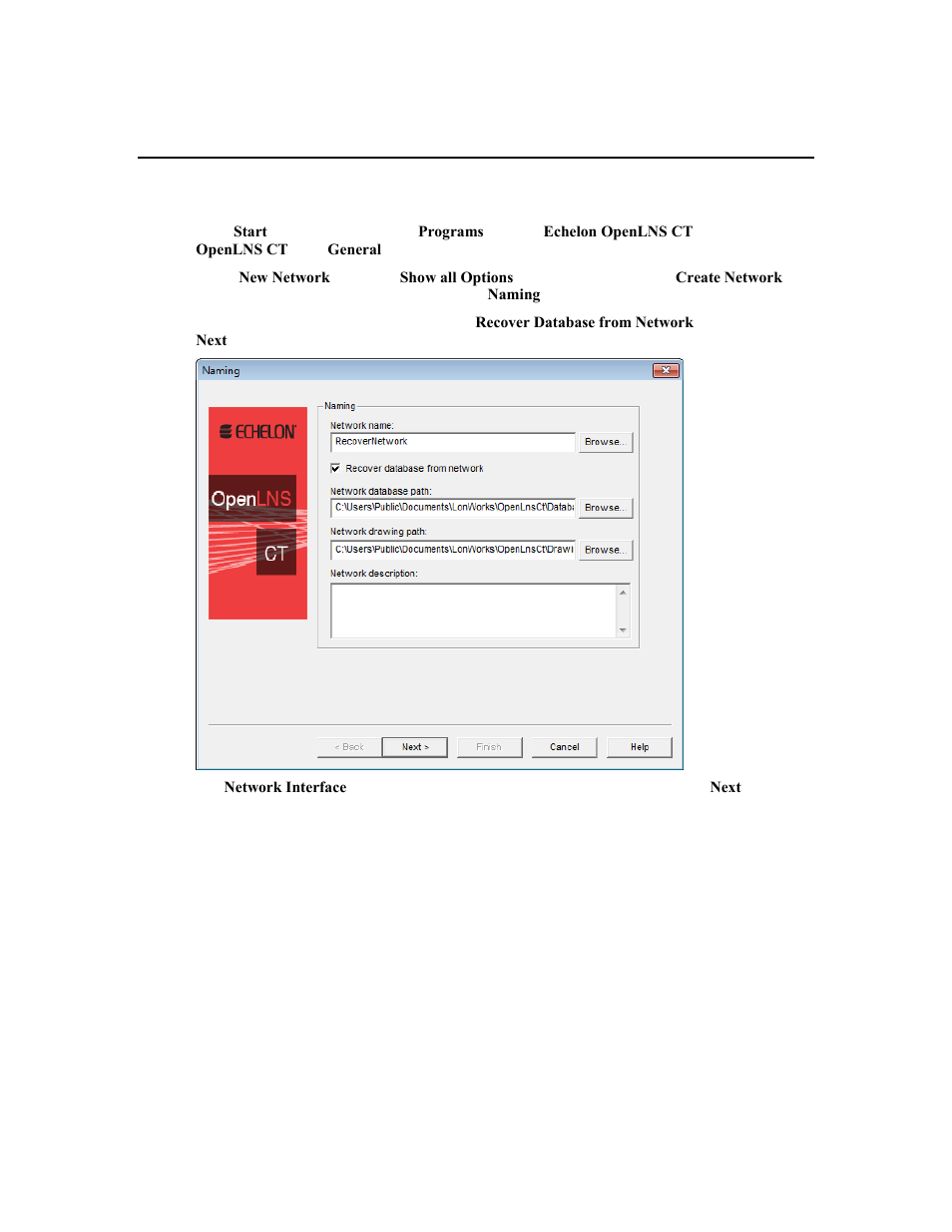 Using the openlns database recovery wizard | Echelon OpenLNS Commissioning Tool User Manual | Page 241 / 393