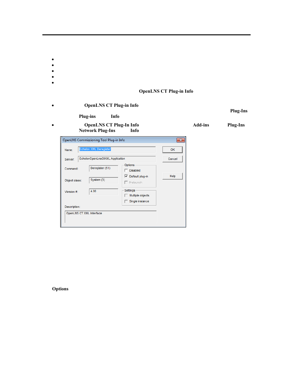 Viewing plug in information, Viewing plug-in information | Echelon OpenLNS Commissioning Tool User Manual | Page 312 / 393