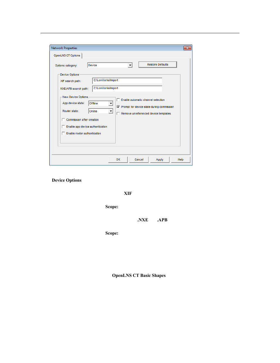 Device options | Echelon OpenLNS Commissioning Tool User Manual | Page 341 / 393
