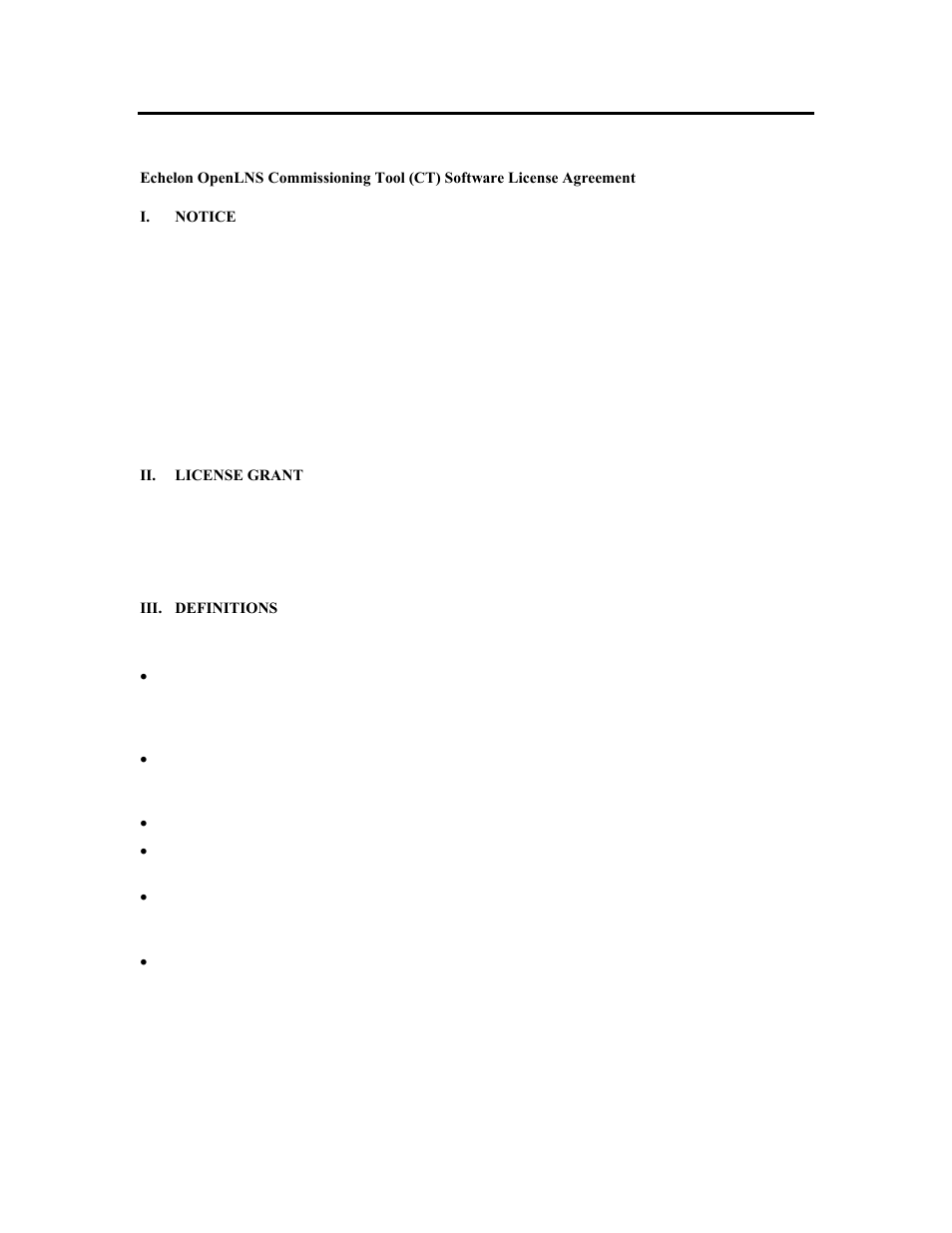 Openlns ct software license agreement | Echelon OpenLNS Commissioning Tool User Manual | Page 384 / 393